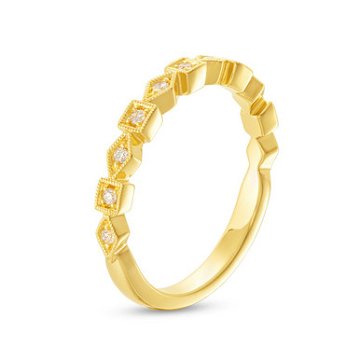 Geometric Frame Milgrain Wedding Band by Diamonds Direct Designs 8