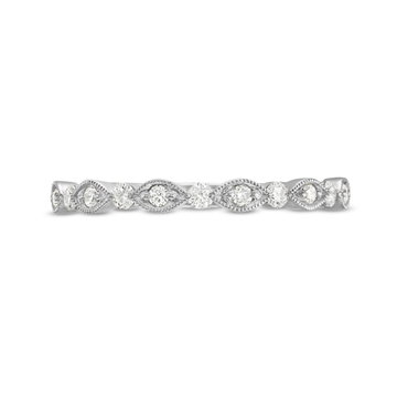 Alternating Marquise Frame Milgrain Wedding Band by Adorette In White Gold 14K