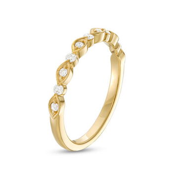 Alternating Marquise Frame Milgrain Wedding Band by Diamonds Direct Designs 8