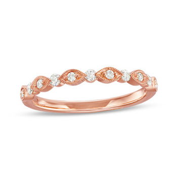Alternating Marquise Frame Milgrain Wedding Band by Diamonds Direct Designs 11