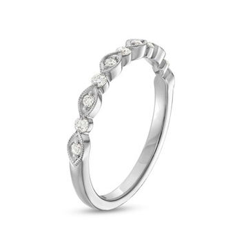 Alternating Marquise Frame Milgrain Wedding Band by Diamonds Direct Designs 6