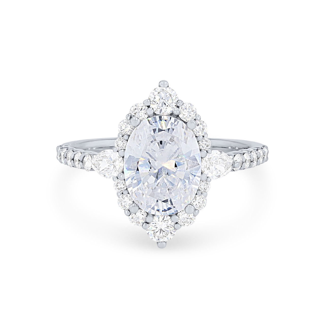 Graduated Halo Pear Accent Engagement Setting 0