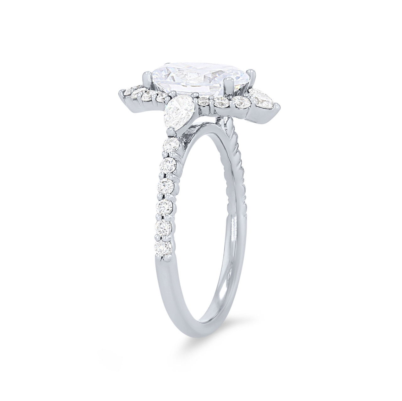 Graduated Halo Pear Accent Engagement Setting 1