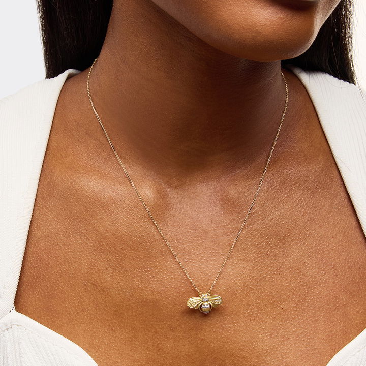 Simon G. Petite Bee Diamond Pendant