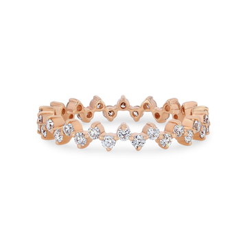 Offset Diamond Eternity Wedding Band In White Gold 14K