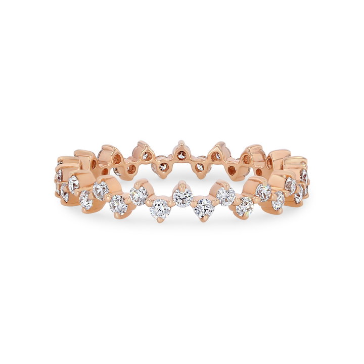 Offset Diamond Eternity Wedding Band In White Gold 14K