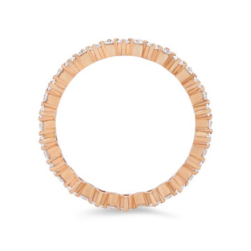 Offset Diamond Eternity Wedding Band In White Gold 14K