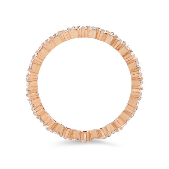 Offset Diamond Eternity Wedding Band In White Gold 14K
