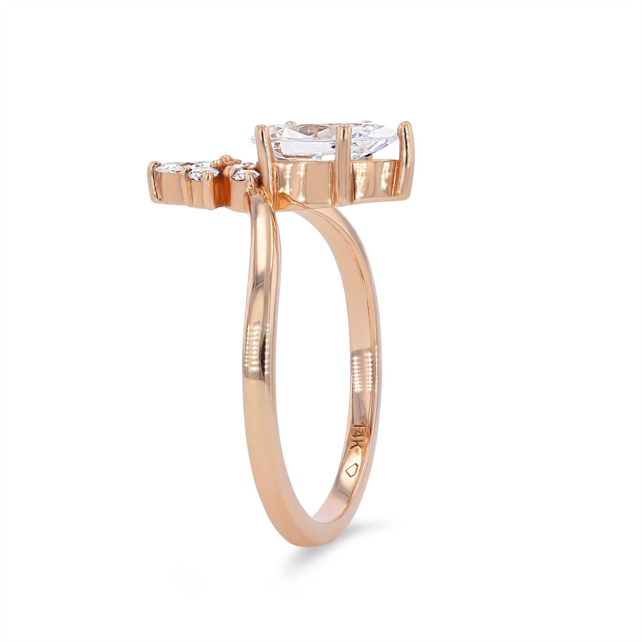 Contour Marquise and Round Diamond Engagement Setting