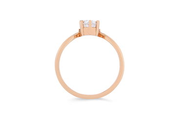 Contour Marquise and Round Diamond Engagement Setting In White Gold 14K
