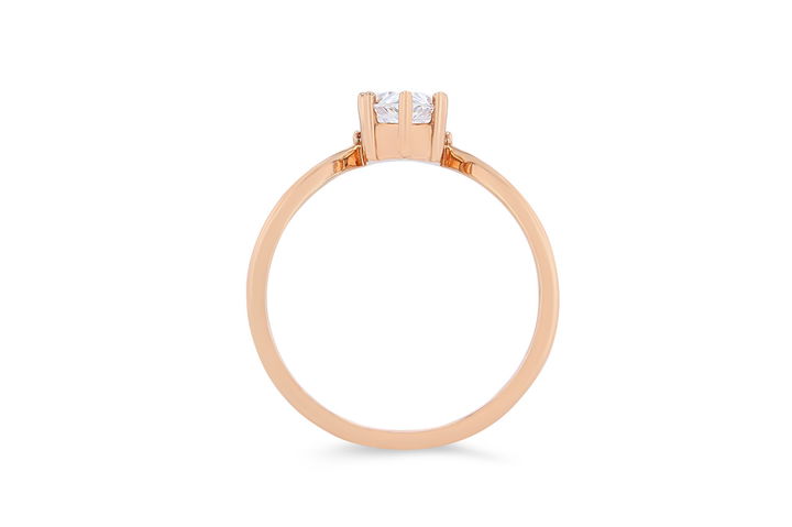 Contour Marquise and Round Diamond Engagement Setting In White Gold 14K