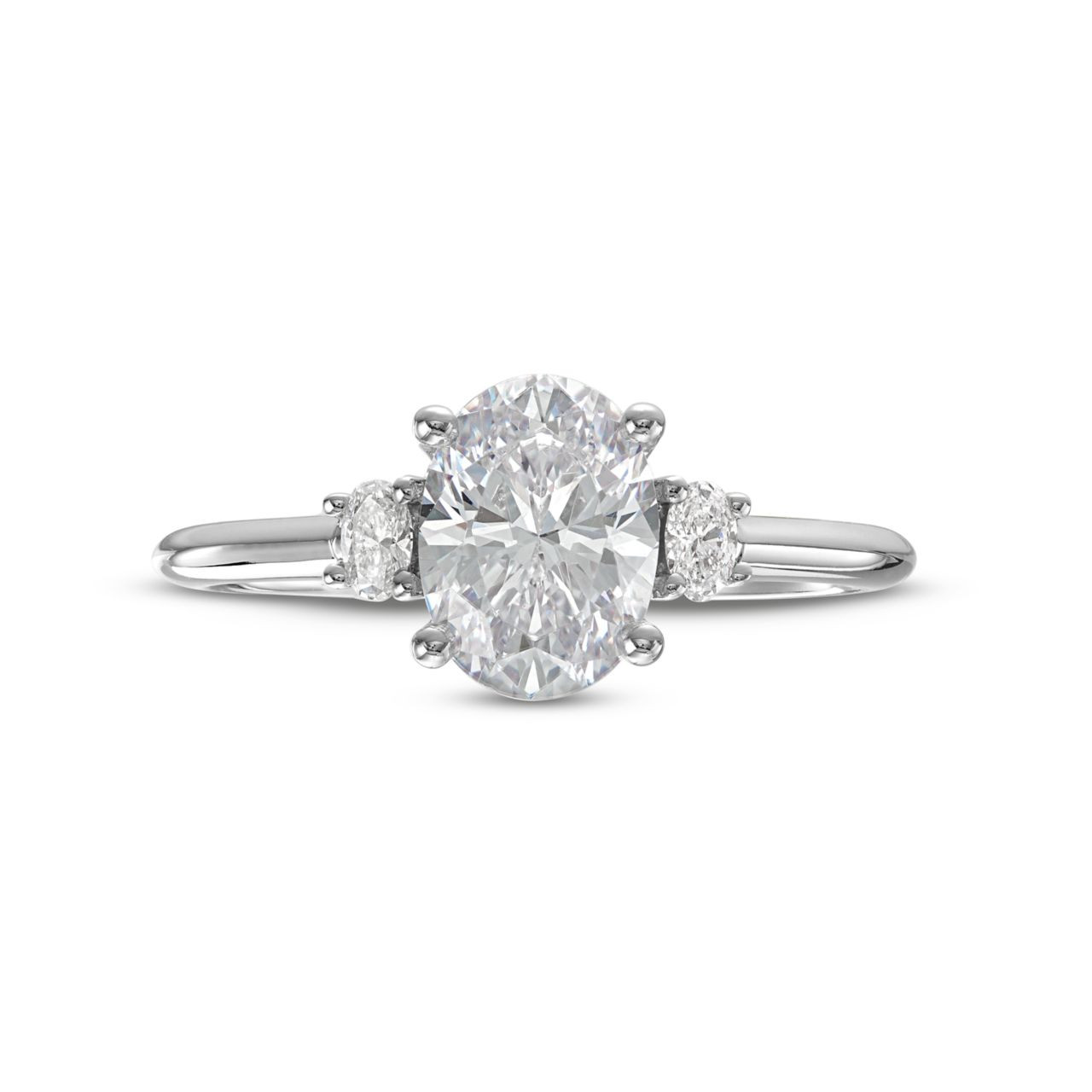Three Stone Oval Diamond Engagement Setting