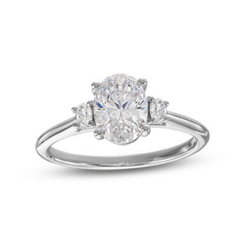 Three Stone Oval Diamond Engagement Setting