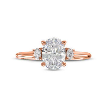 Three Stone Oval Diamond Engagement Setting