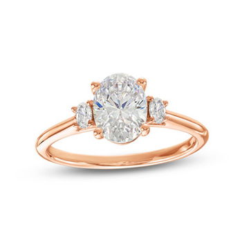 Three Stone Oval Diamond Engagement Setting