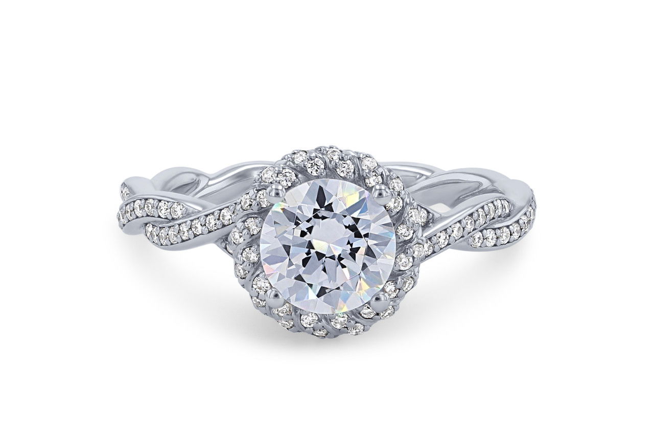 Halo Twist Full Diamond Engagement Setting