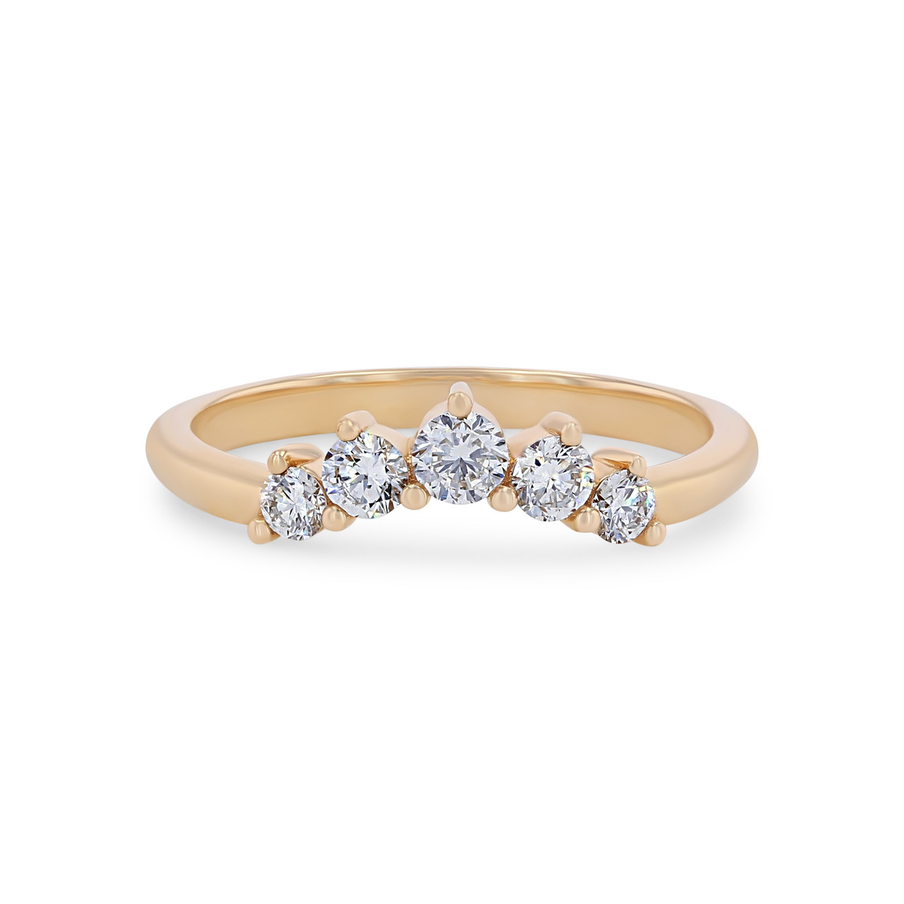 Contour Graduated Five Stone Wedding Band