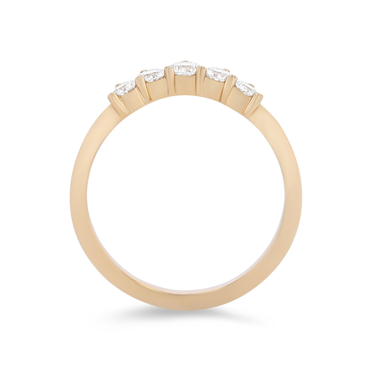 Contour Graduated Five Stone Wedding Band