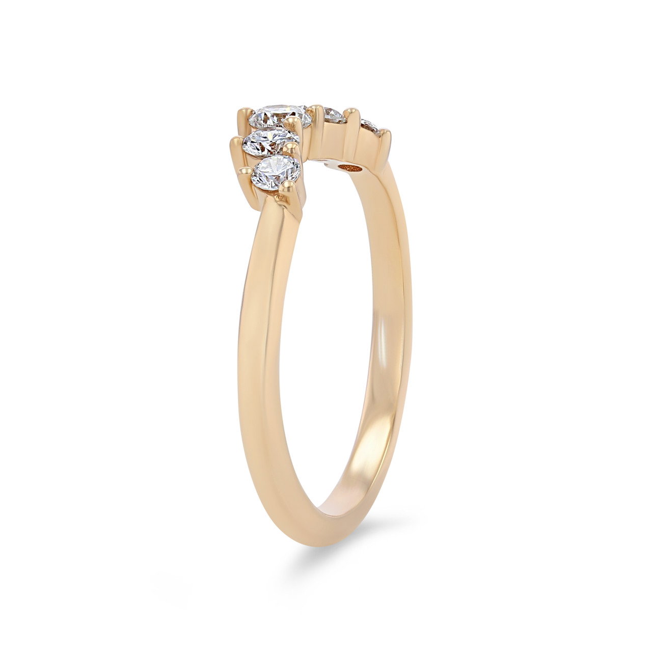 Contour Graduated Five Stone Wedding Band