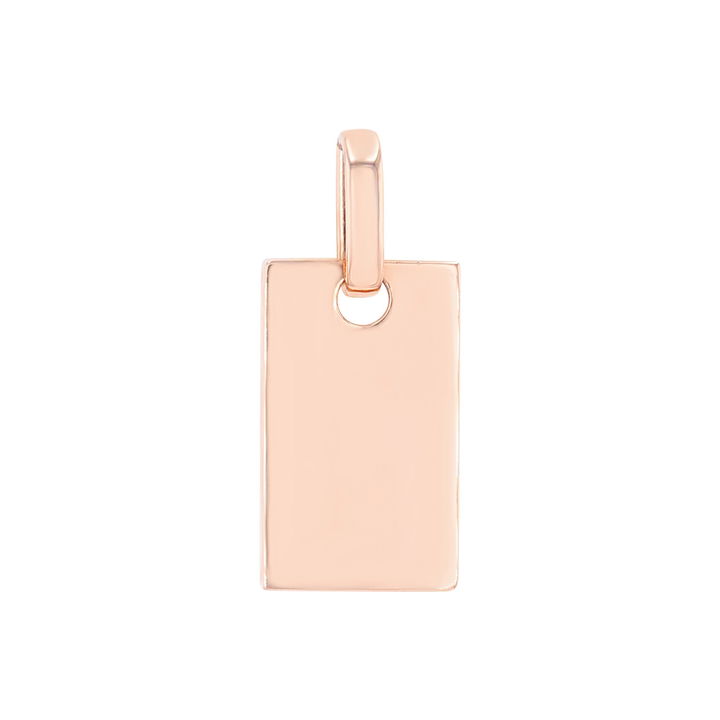 Dog Tag Pendant In Rose Gold 14K