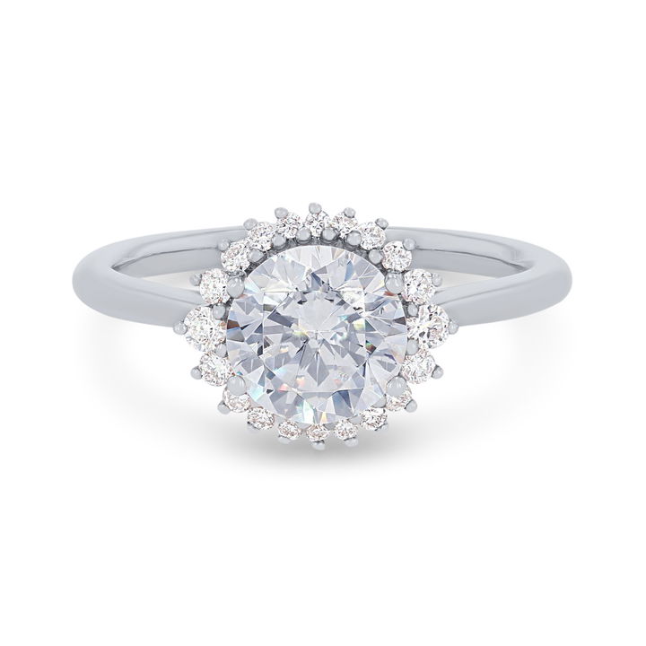 Platinum Graduated Halo Solitaire Engagement Setting