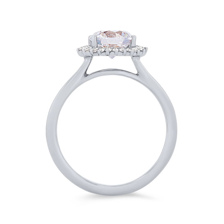 Platinum Graduated Halo Solitaire Engagement Setting