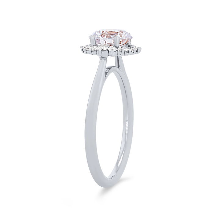 Platinum Graduated Halo Solitaire Engagement Setting