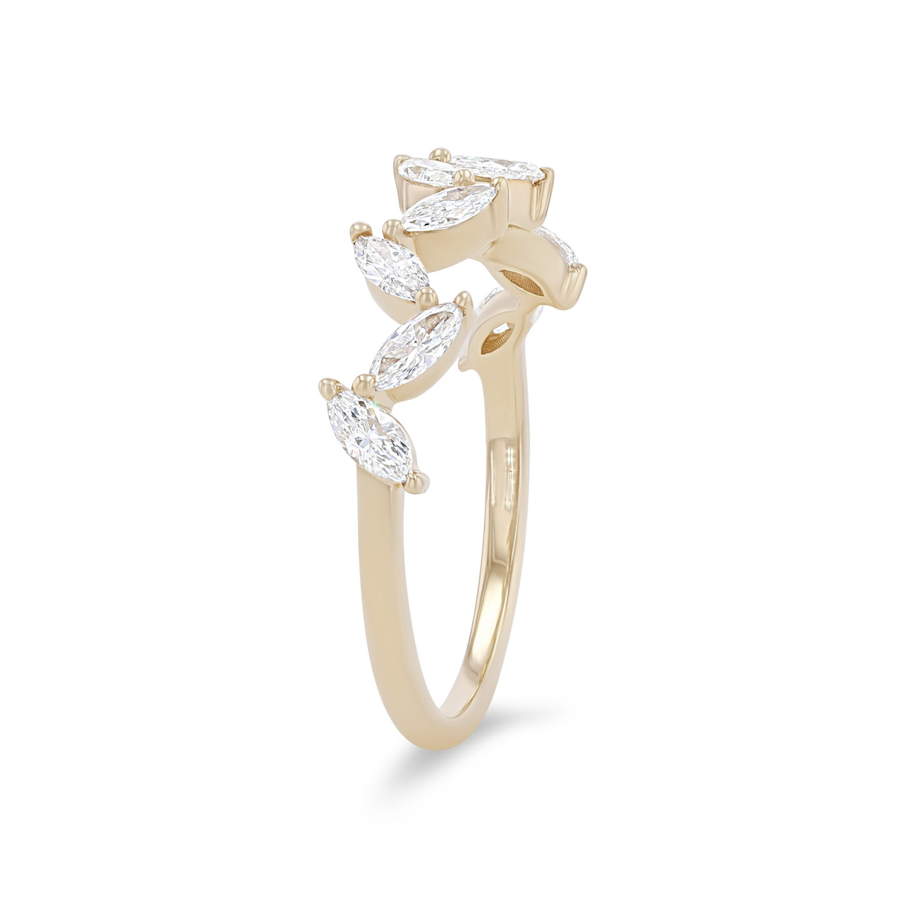 Floral Marquise Diamond Wedding Band