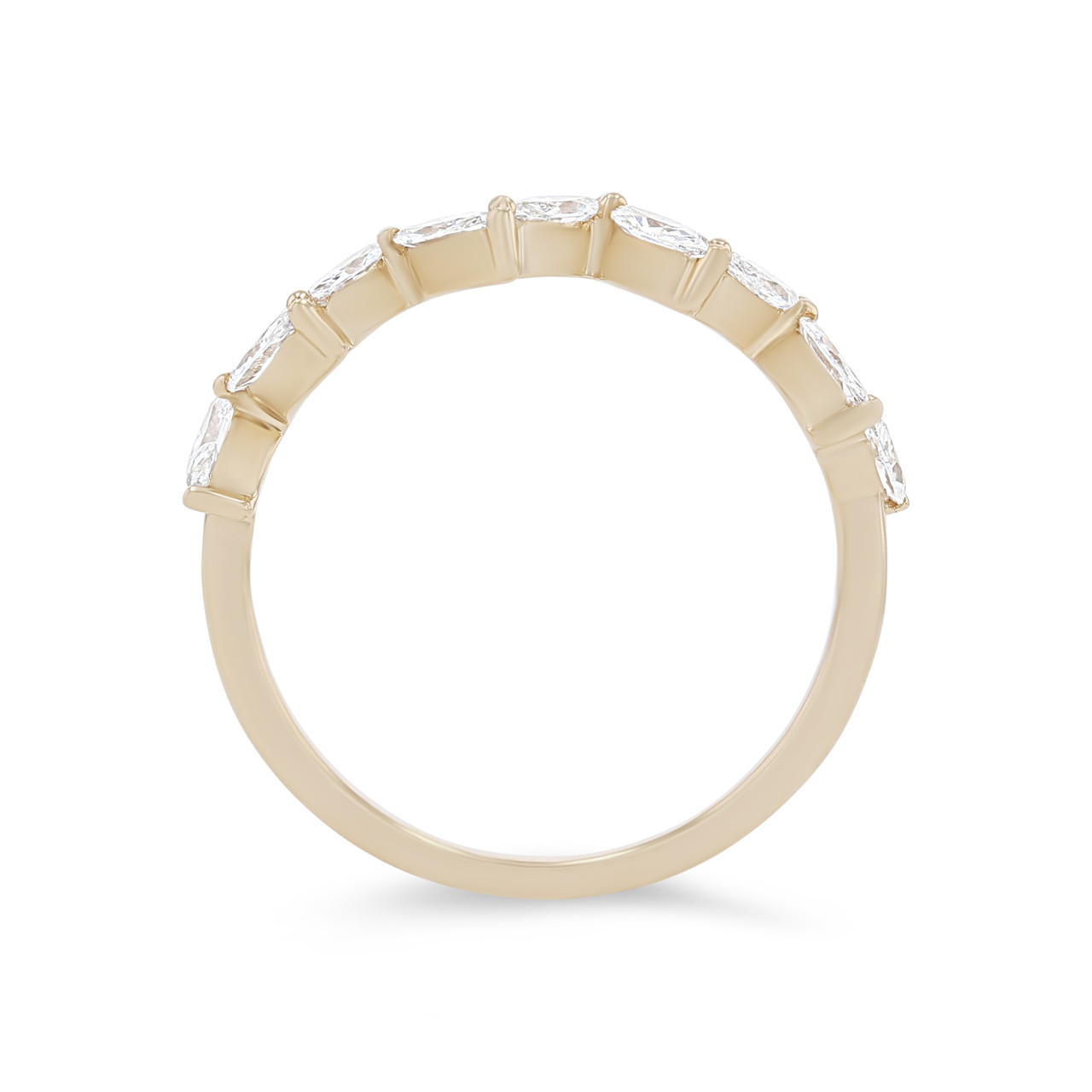 Floral Marquise Diamond Wedding Band