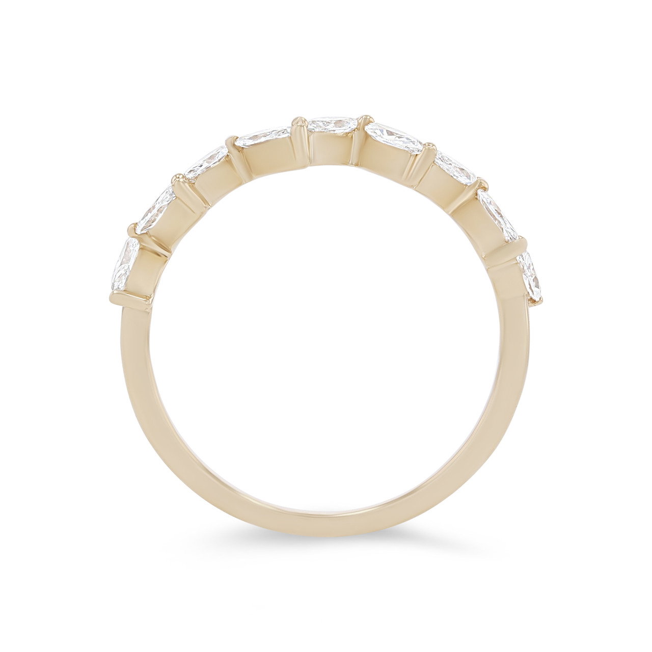 Floral Marquise Diamond Wedding Band 2