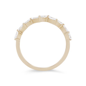 Floral Marquise Diamond Wedding Band In White Gold 14K