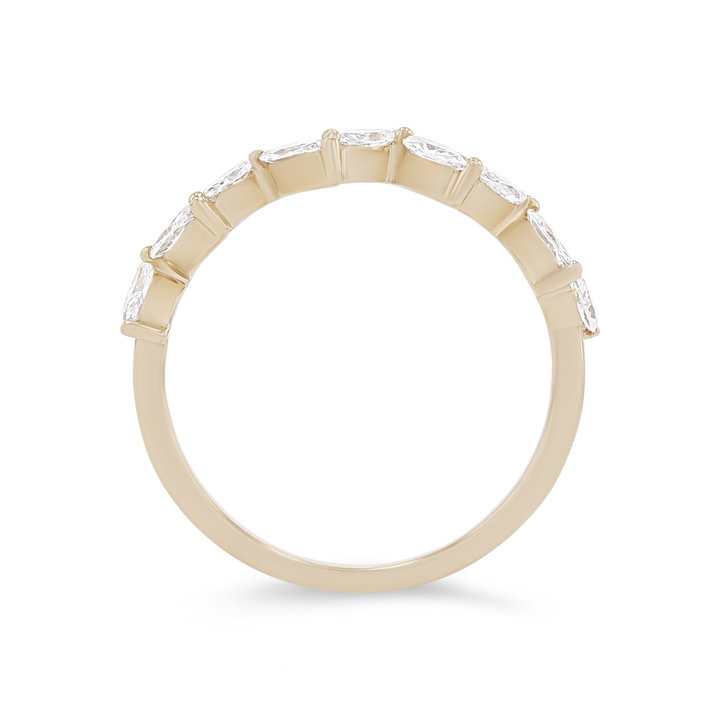 Floral Marquise Diamond Wedding Band In White Gold 14K