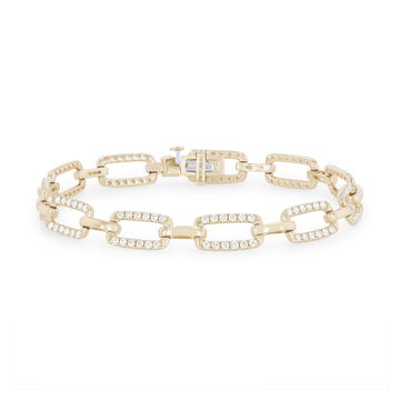 Chain Link Diamond Bracelet In Yellow Gold 14K
