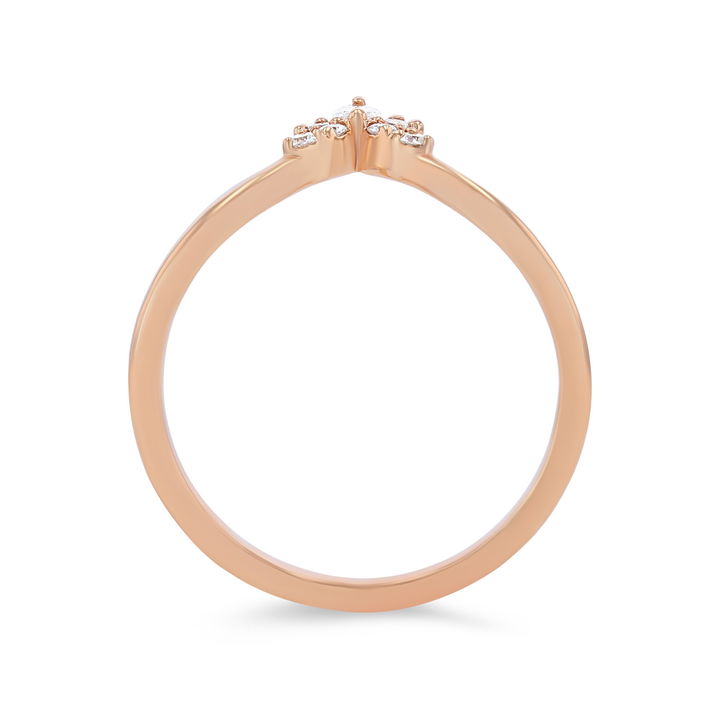 Platinum Contour Marquise and Round Diamond Wedding Band