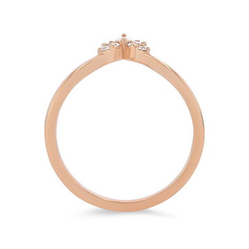 Contour Marquise and Round Diamond Wedding Band In White Gold 14K