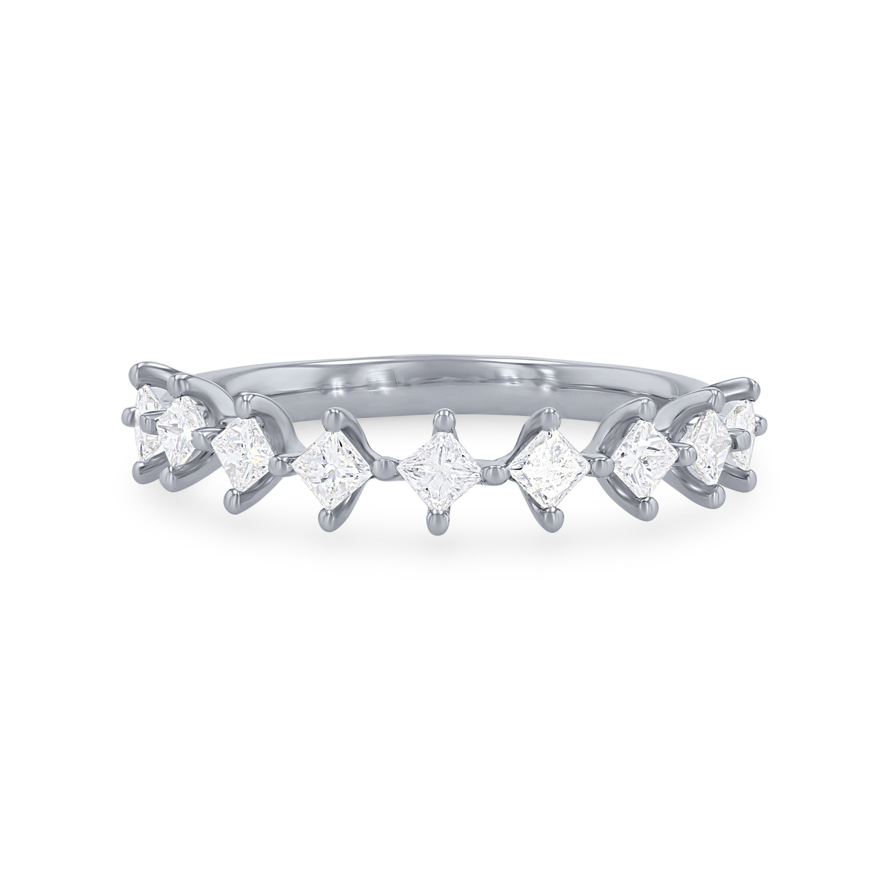 Kite Prong Princess Diamond Wedding Band 0