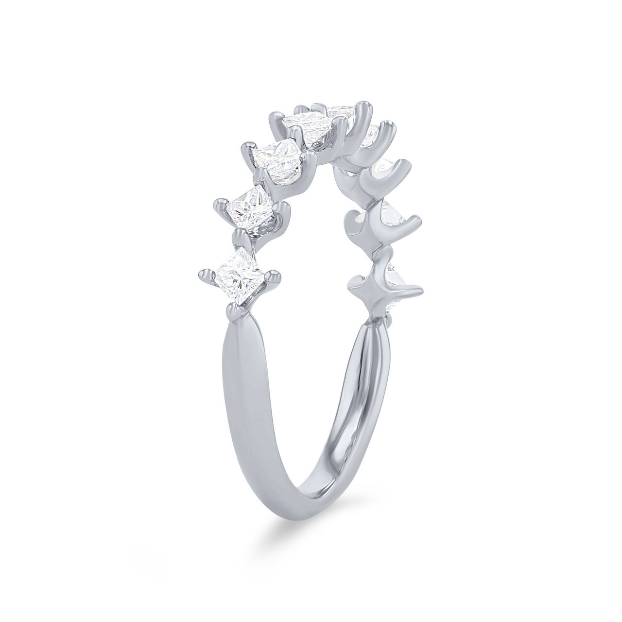 Kite Prong Princess Diamond Wedding Band 1