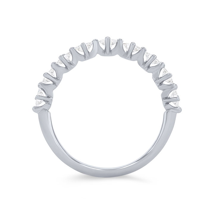 Kite Prong Princess Diamond Wedding Band In White Gold 14K