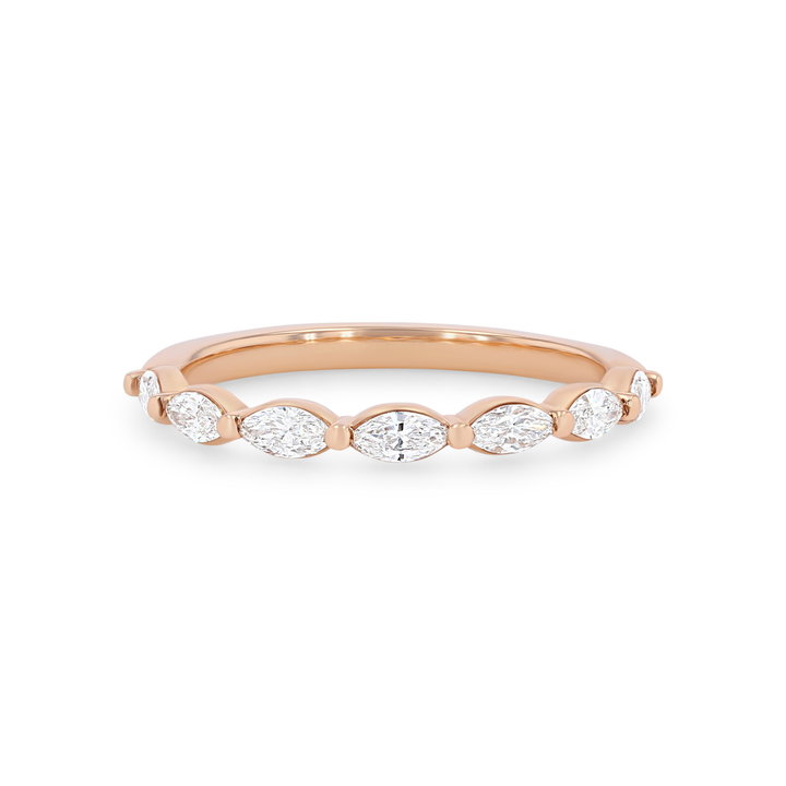 Marquise Diamond Wedding Band In White Gold 14K