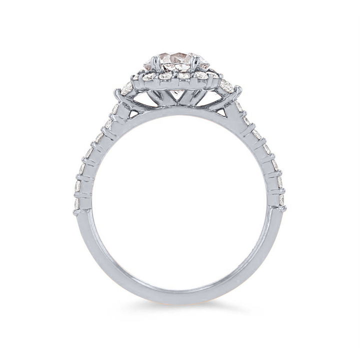 Platinum Round Halo Engagement Setting