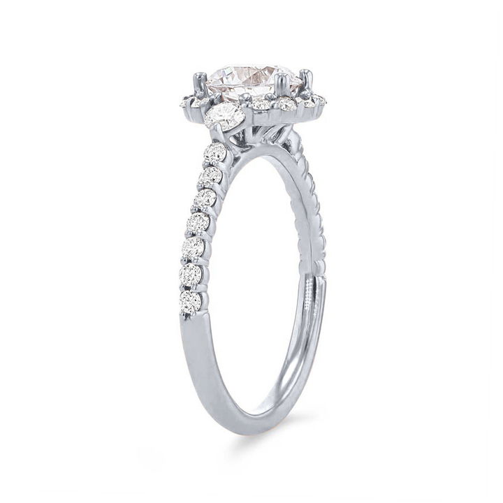 Platinum Round Halo Engagement Setting