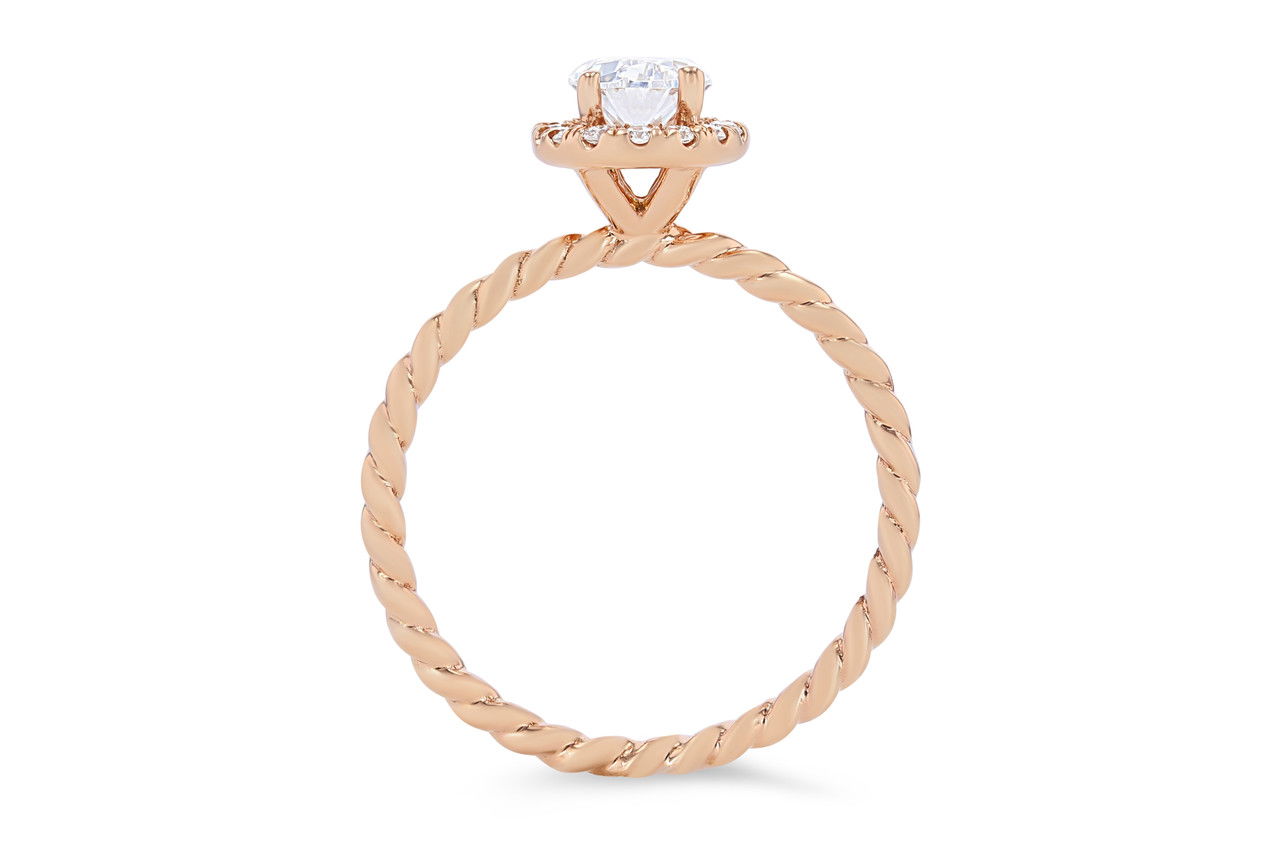 Oval Halo Solitaire Rope Engagement Setting