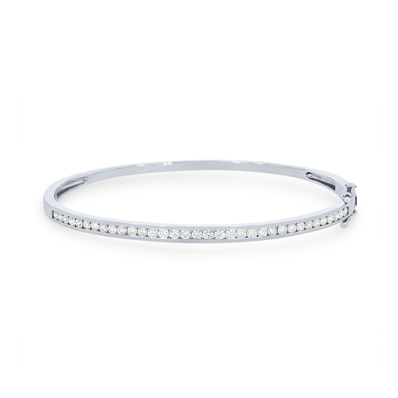 Diamond Channel Bangle Bracelet 0