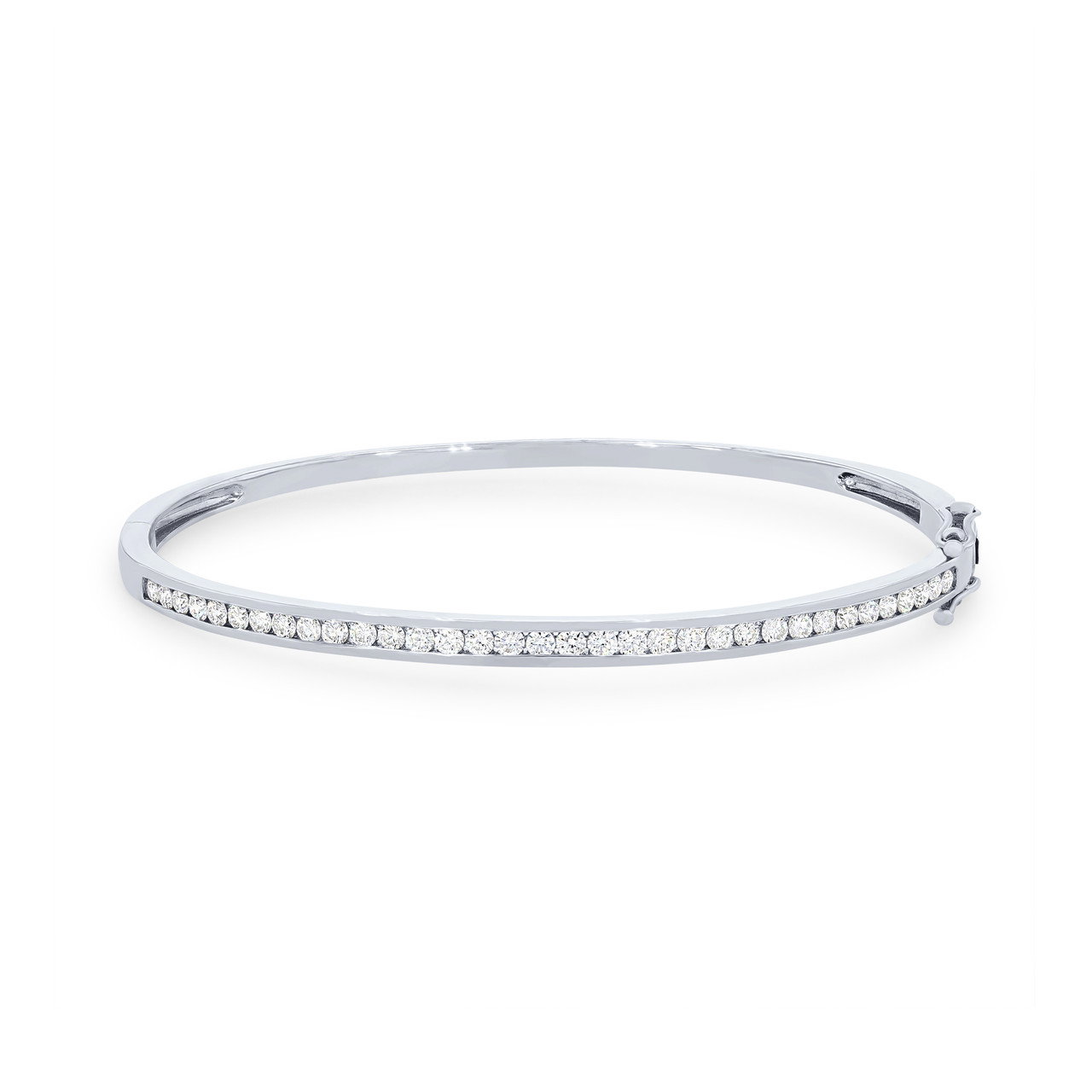 Diamond Channel Bangle Bracelet 0