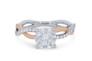 Two Tone Twist Half Diamond Engagement Setting 0