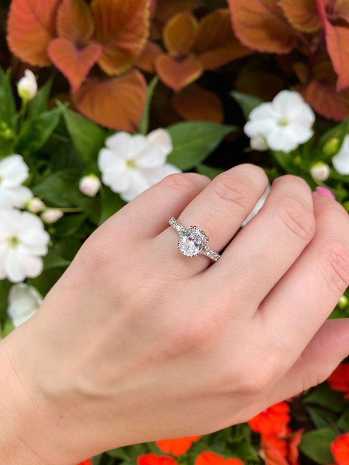 Platinum Split Double Prong Diamond Engagement Setting
