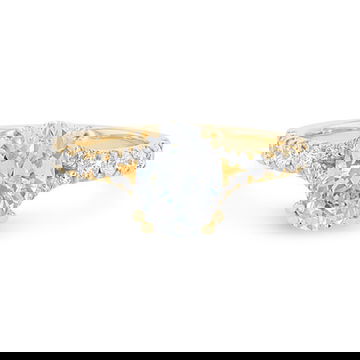 Split Double Prong Diamond Engagement Setting