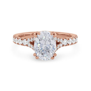 Split Double Prong Diamond Engagement Setting