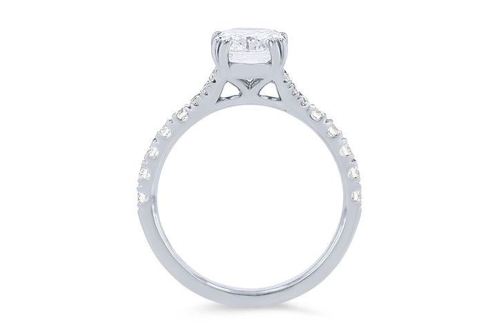 Platinum Split Double Prong Diamond Engagement Setting