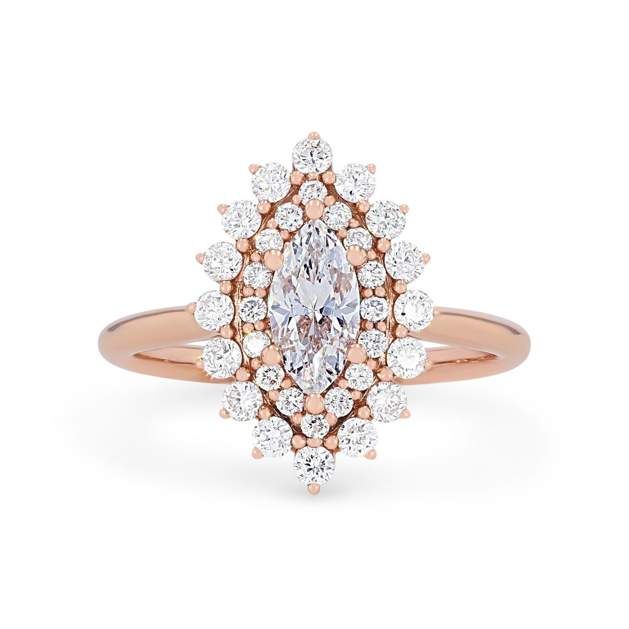 Marquise Double Halo Engagement Setting